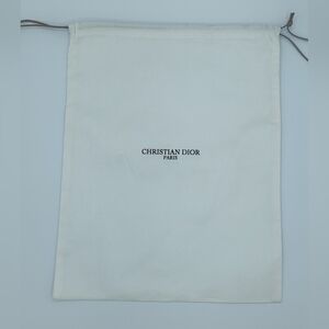 Christian Dior White Canvas Dust Bag 11.5x9 Cord Drawstring NWOT AUTHENTIC